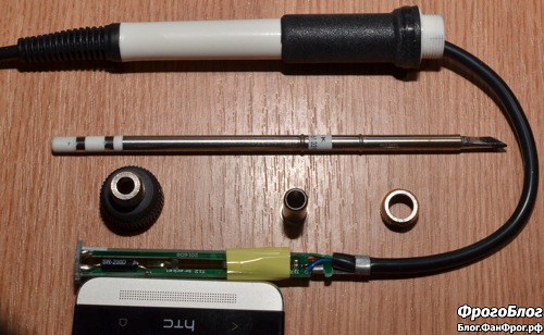 Паяльная станция Dsk T12-D OLED - разобранная ручка паяльника