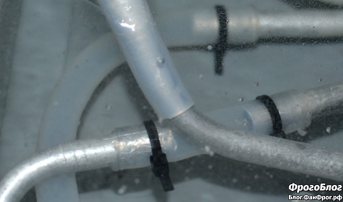 Соединение трубок внутреннего замкнутого контура системы водяного охлаждения
